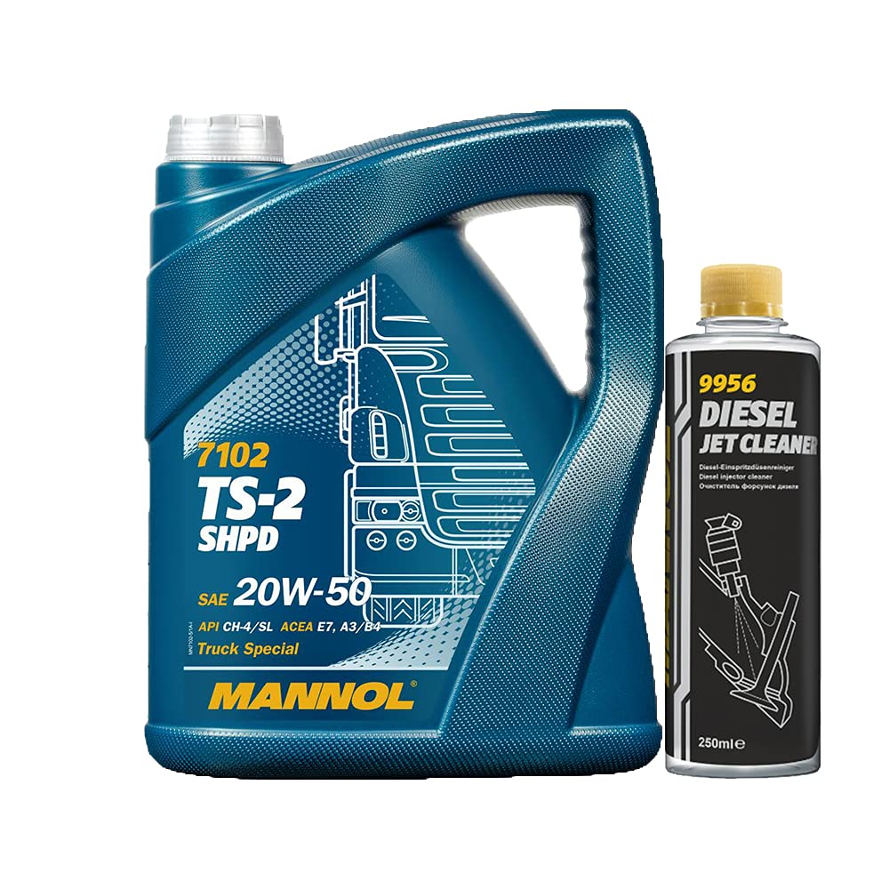 MANNOL 5l, 7102 TS-2 SHPD 20W-50 VDs-2 + Diesel Jet Cleaner Düsenreiniger - Kraftstoff Additiv 250 ml