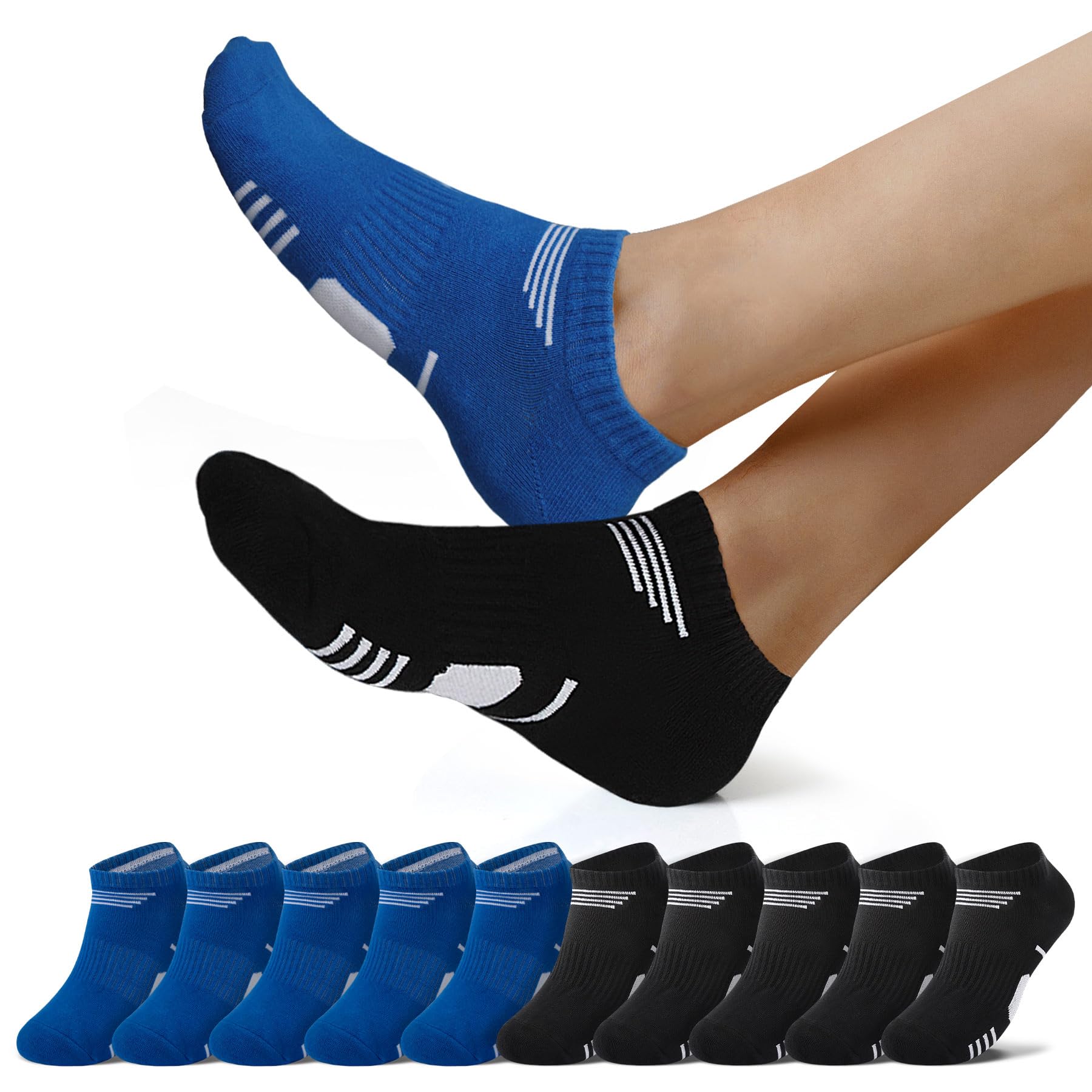 NUOZA 10 Paar Sneaker Socken Herren Damen Kurze Baumwolle Sportsocken Halbsocken Herrensocken Laufsocken Atmungsaktive Größe 35-50