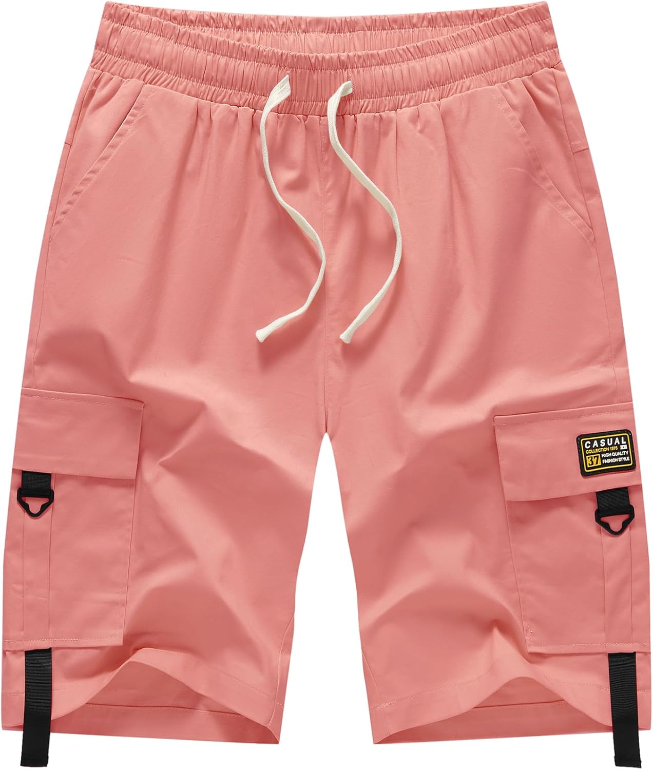 Women's Casual Cargo Shorts Elastic Waist Drawstring Cotton Loose Fit Outdoor Bermu...