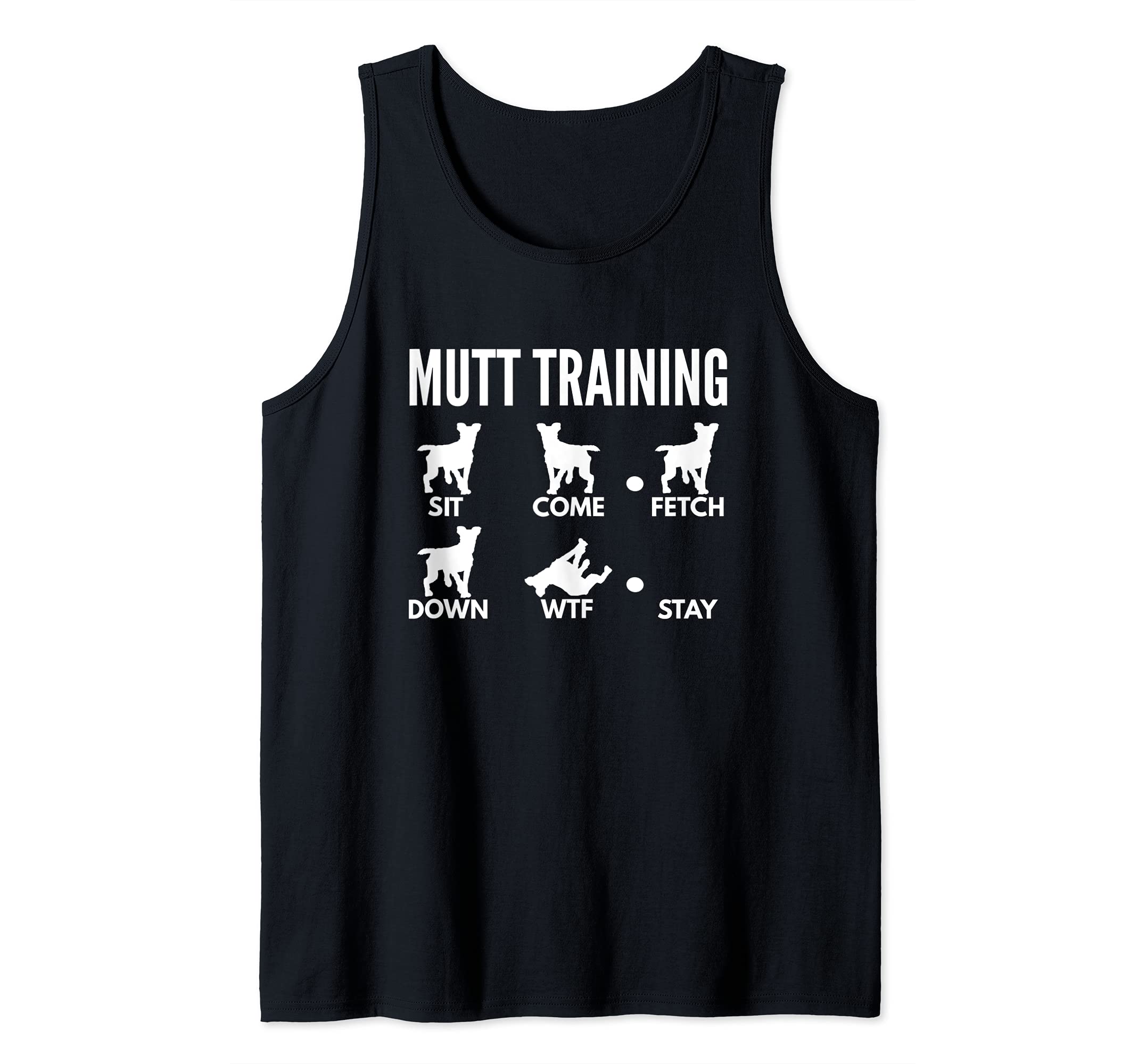 Mutt Training - Mixed-Breed Dog Tricks Tank Top, Black