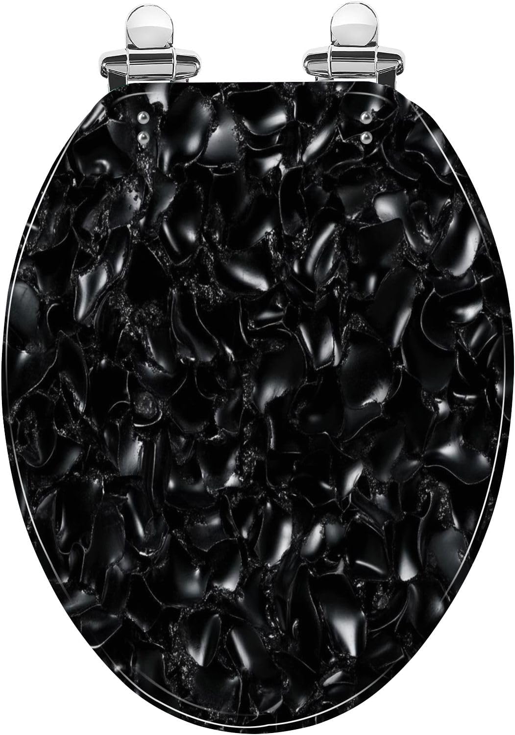 Round Toilet Seat Pink glitter Resin Toilet Seat Quietly Close Quick Release Hinges Decorative Toilet Seat with Cover Easy to Install