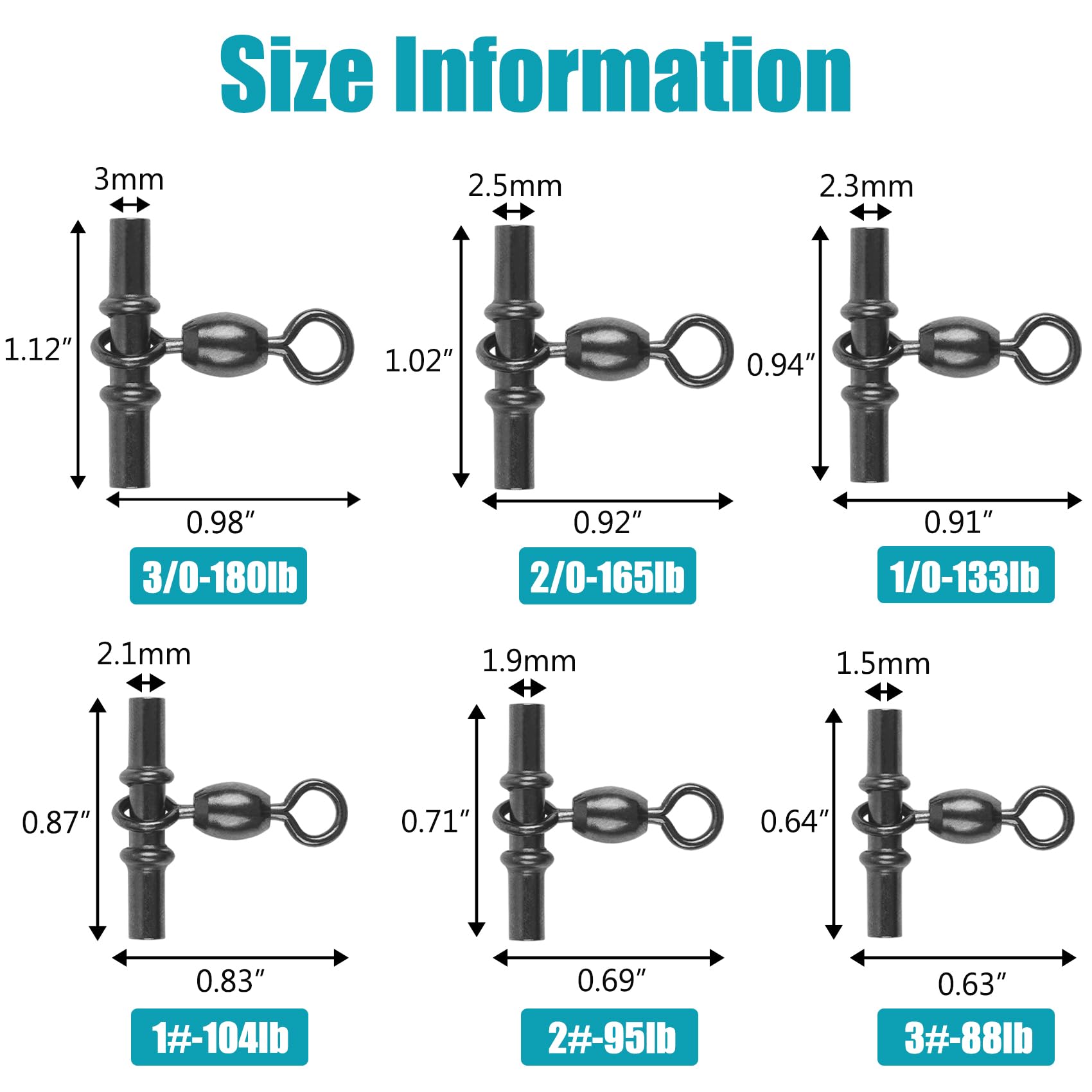 Amazon | OROOTL フィッシングクロスライン 3ウェイスイベル 60個 T字