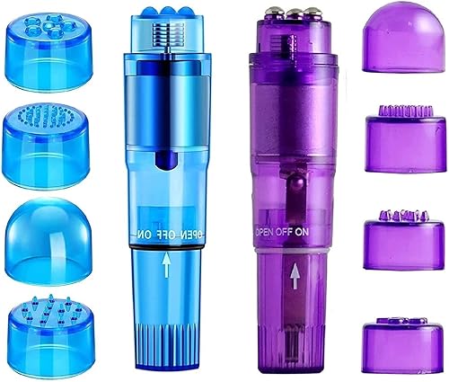 Gajoin - Mini herramienta de masaje vibratorio portátil de 4 cabezales, herramienta de bolsillo para mujeres, cuello, hombro, cara, espalda, pies,