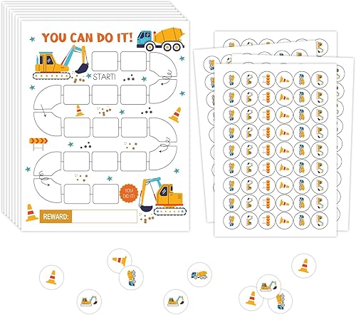 Tabla de recompensas de comportamiento de excavadora para niños pequeños, niños y niñas, You Can Do It, Tabla de incentivos de camiones de