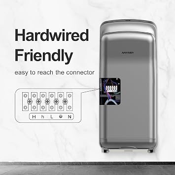 anydry 2005H Hand Dryer,Commercial Electric Hand Dryer,With Sponge Filter,Super Powerful,7-10 Seconds to dry,1750-2050 Watts (Silver)