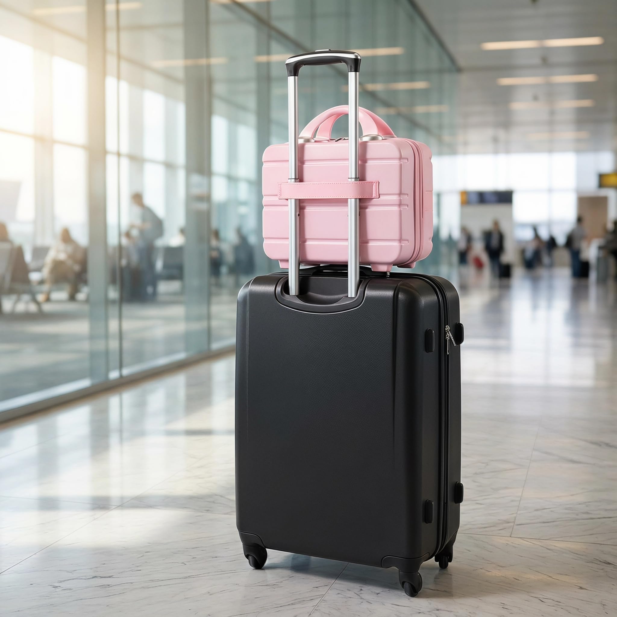 Mini Beauty Case da Viaggio da 14 Pollici - Organizer Cosmetico Leggero E Portatile, Bagaglio Multifunzionale per Weekend Fuori Porta E Oggetti Essenziali da Viaggio Black