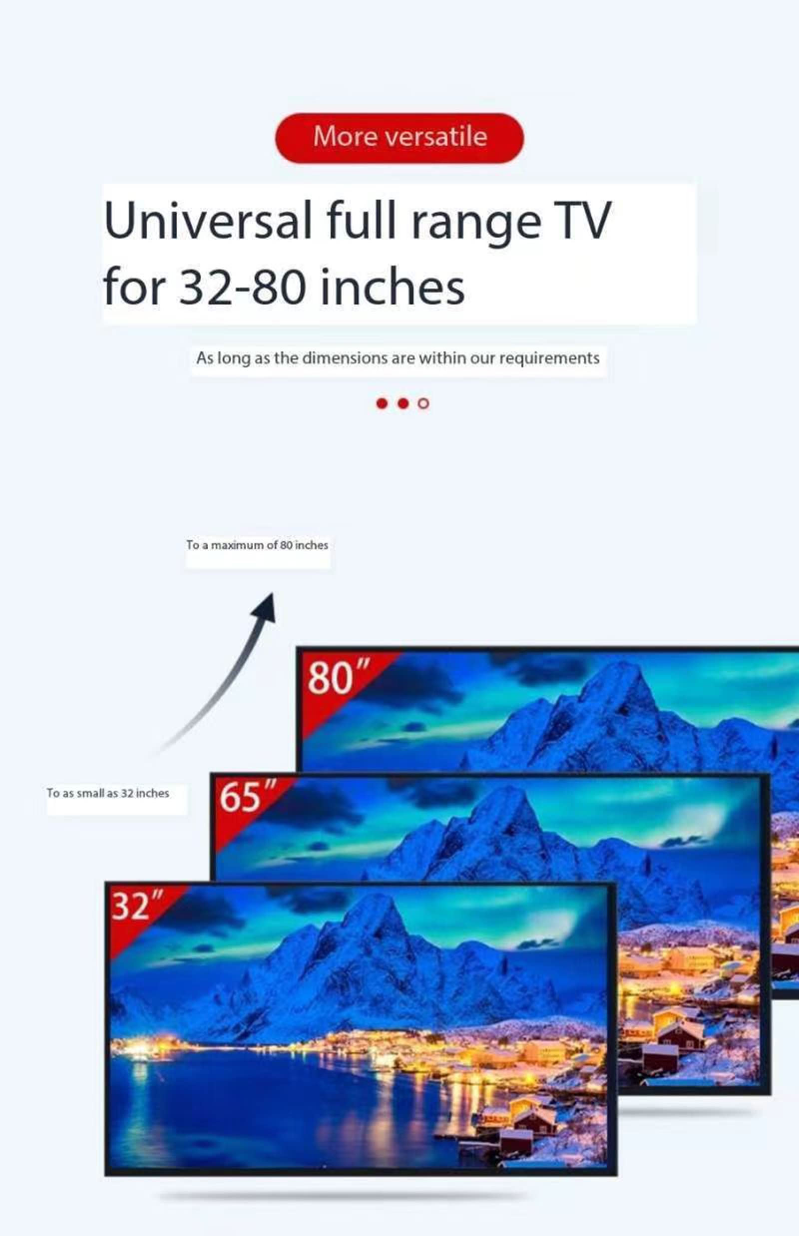 Nadaje się do różnych uchwytów ściennych do telewizorów, uniwersalnych wieszaków teleskopowych, uchwytów ściennych do telewizorów Obrotowe i uchylne uchwyty do telewizora o wadze do 50 kg (40)