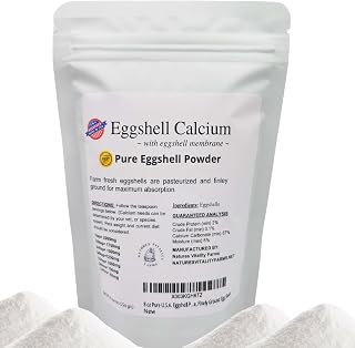 Pure USA Eggshell Calcium Powder for Dogs & Cats - 8oz Finely Ground Supplement for Strong Bones, Teeth & Heart
