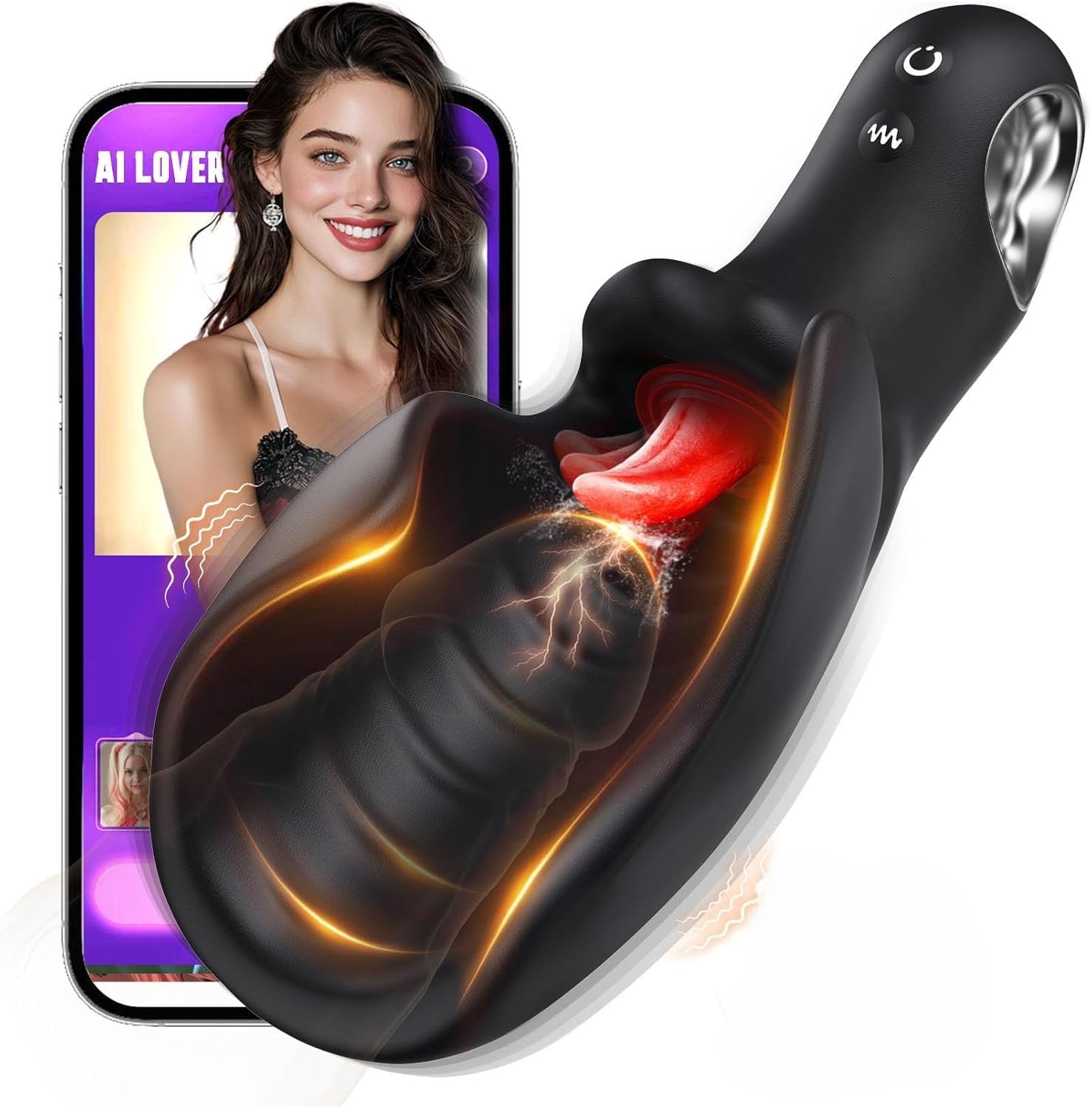 Giocattoli erotici per uomini - Vibratore: masturbatore dal design aperto, dotato di 10 modalità di stimolazione e vibrazione, masturbatore realistico in silicone per uomini controllabile tramite app