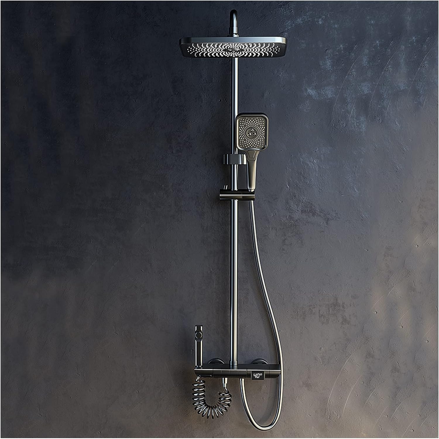Système de douche anti-brûlure avec affichage de la température et douchette haute pression