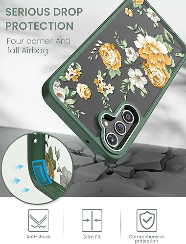Miniatura 6 de Funda para Samsung Galaxy A14 5G con protector de pantalla de vidrio templado 2 unidades, protección de grado militar TPU suave y policarbonato