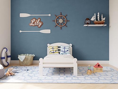 Miniatura 5 de Arizona - Cama individual XL de madera de pino macizo, sin acabar, con listones de madera dura, adecuada para niños y niñas, marco de cama de