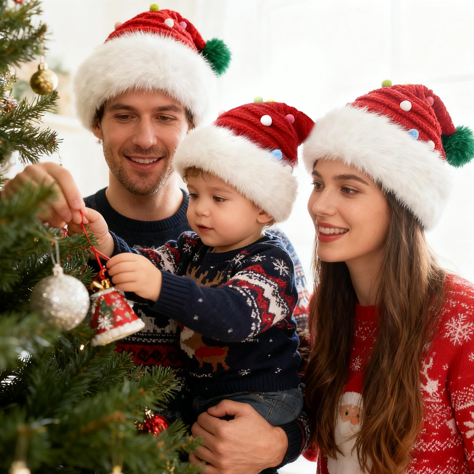 TAGVO Christmas Hats for Adults Luxury Father Christmas Hat Thicken Warm Plush Santa Claus Hats Velvet Xmas Hat for New Year Festive Party - Image 4