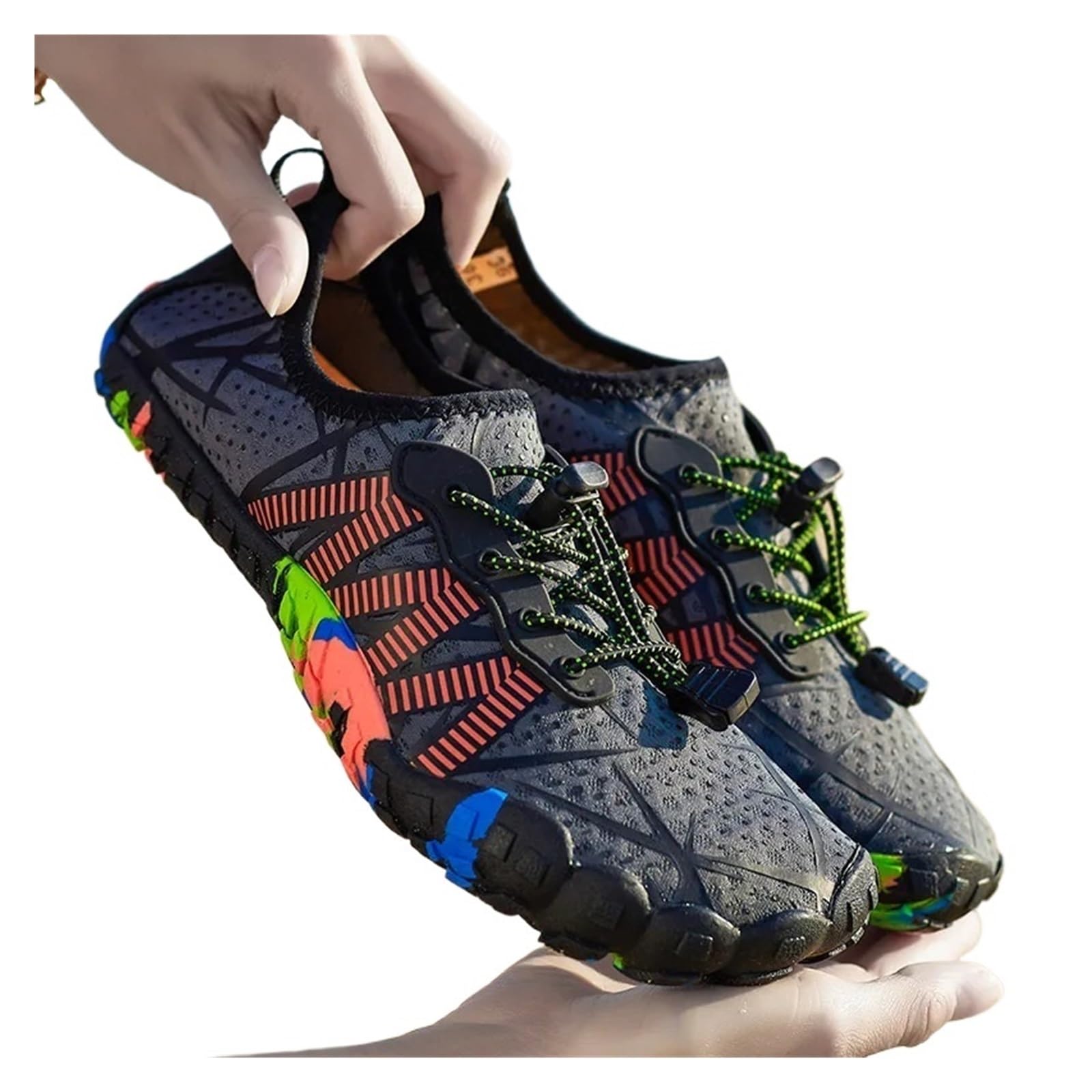 Wasserschuhe Watschuhe For Herren Und Damen Im Freien, Schnelltrocknend, Atmungsaktiv, Fünf-Finger-Strandschuhe, Tauch- Und Schwimmschuhe FüR Strand, Schwimmen Und Outdoor-AktivitäTen(Green,35)