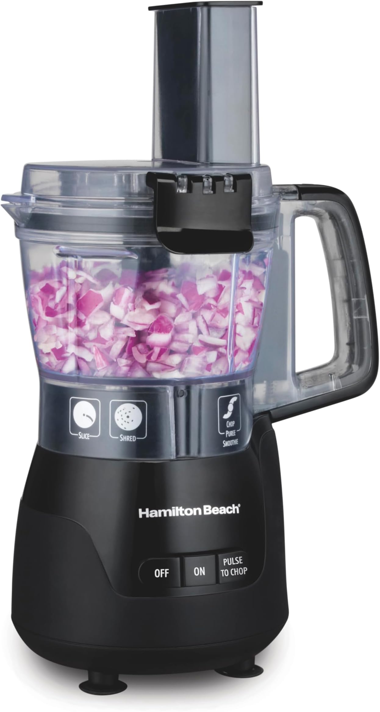 Stack & Snap 4-Cup Mini Food Processor & Vegetable Chopper, 250 Watts, for Slicing, Shredding, and Puree, Black (70510)