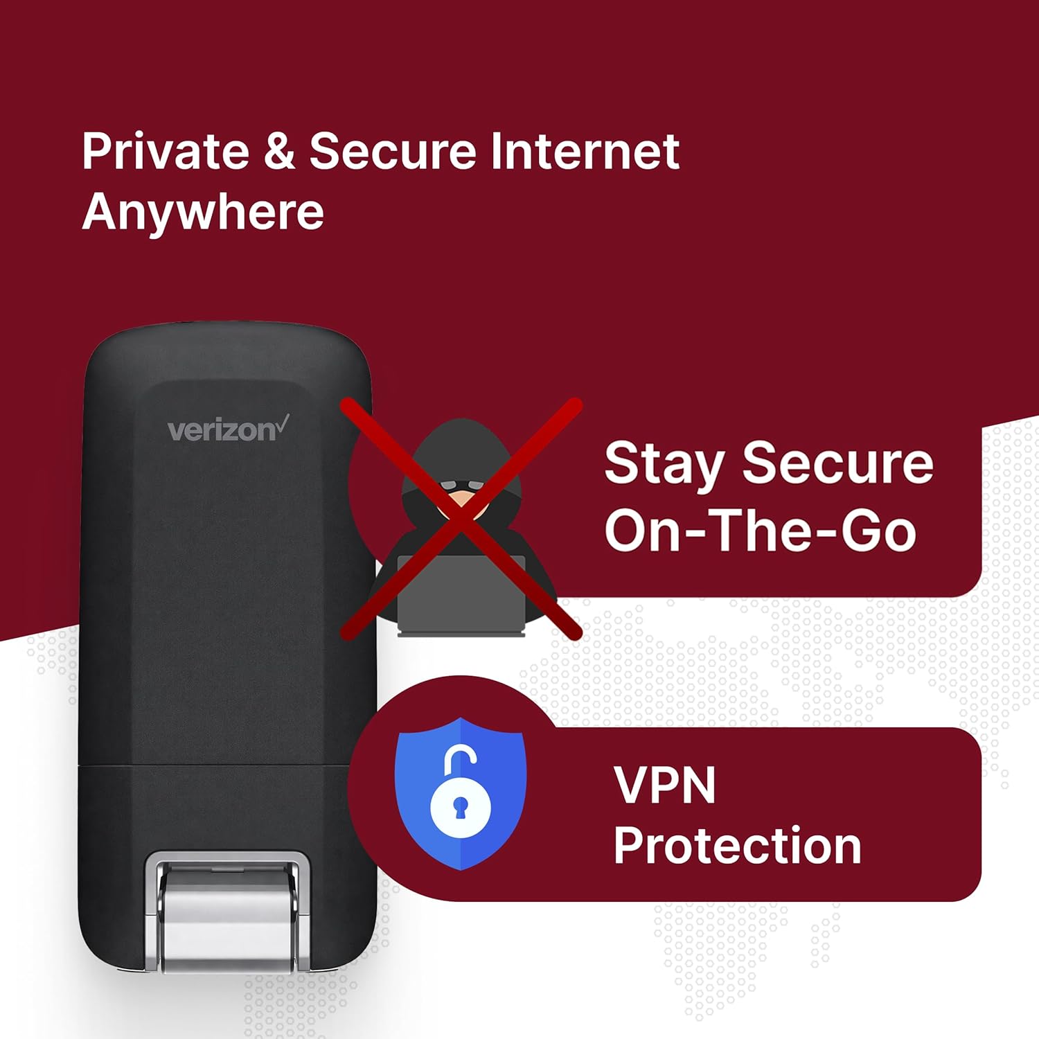 Verizon USB730L USB Modem, Portable Mobile Broadband USB Dongle, High-Speed Cellular Internet up to 300 Mbps for Laptops, PCs & Business Use, Plug-and-Play USB Connectivity, Secure Direct Connection