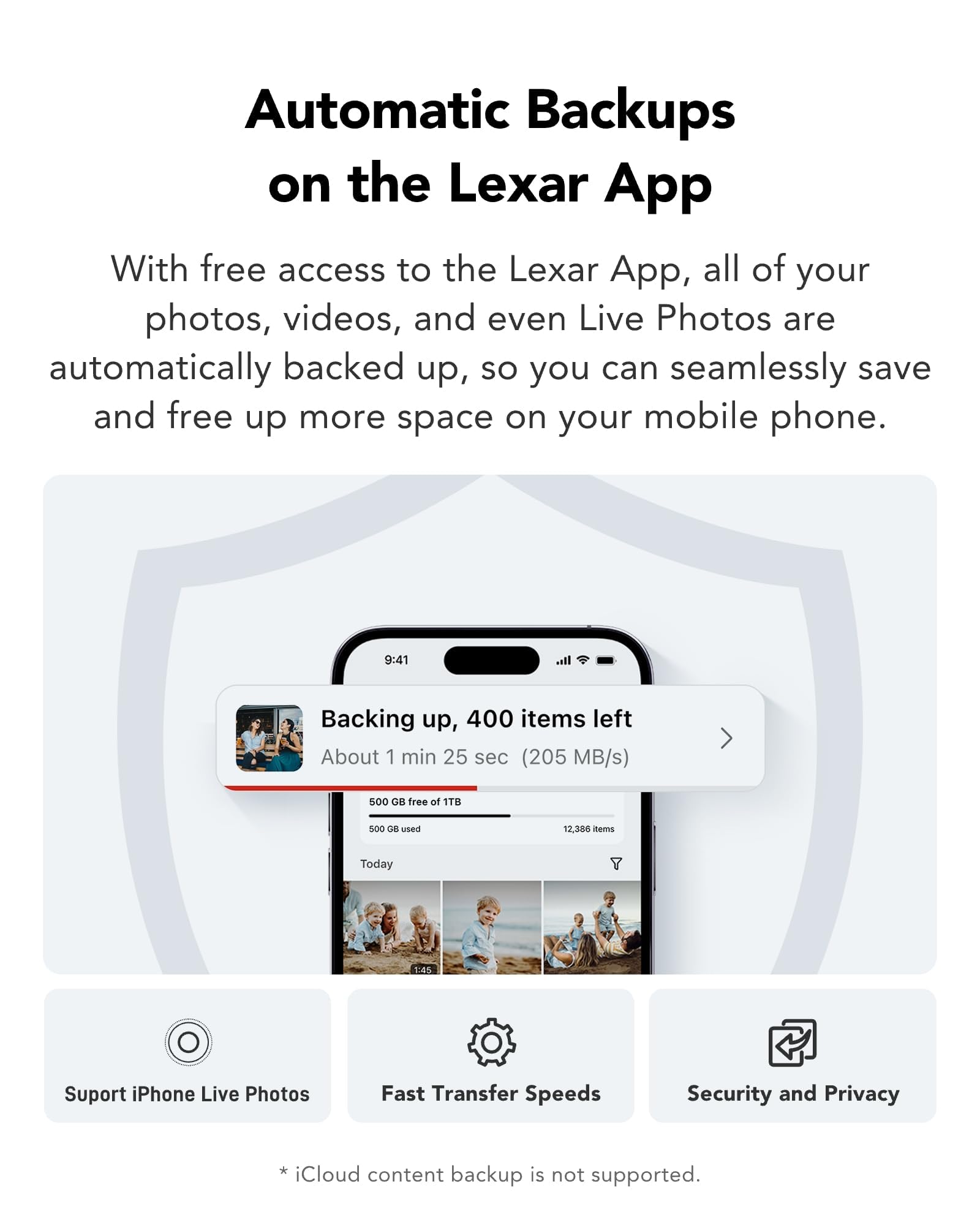 Lexar TouchLock Tragbare SSD 1TB mit One-Touch-NFC-Verschlüsselung Authentifizierung, Externe Solid-State-Laufwerke USB 3.2 Gen2, Magnetische Telefon-SSD-Unterstützung für iPhone 17/16, Tablet, PC