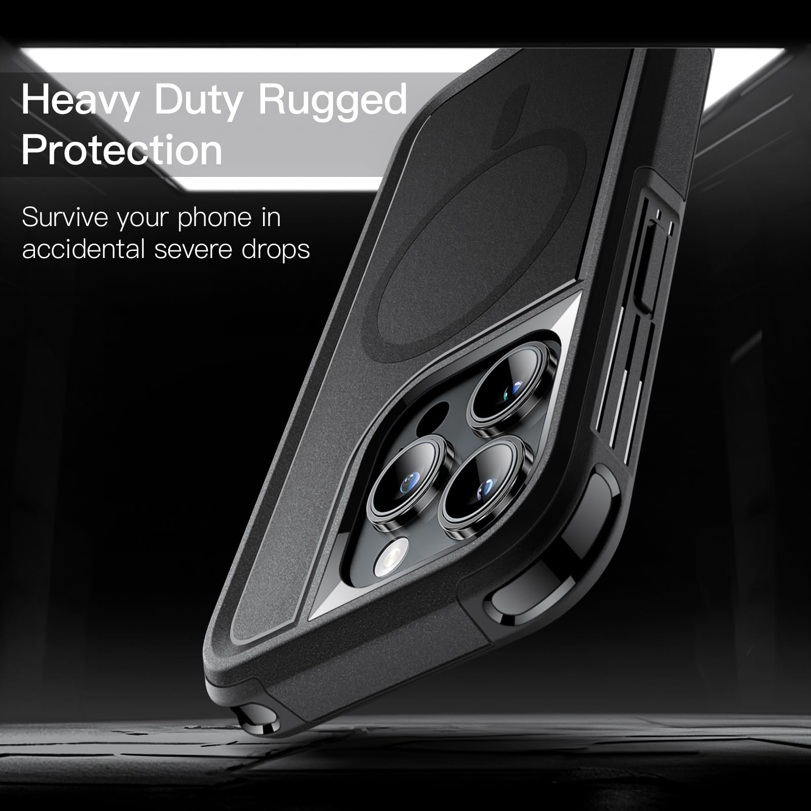JETech 5 in 1 Cover Magnetica per iPhone 14 Pro Max 6,7 Pollici con 2 Vetro Temperato Pellicola Protettiva e 2 Pellicola Fotocamera, Compatibile con MagSafe, Antiurto Custodia (Trasparente