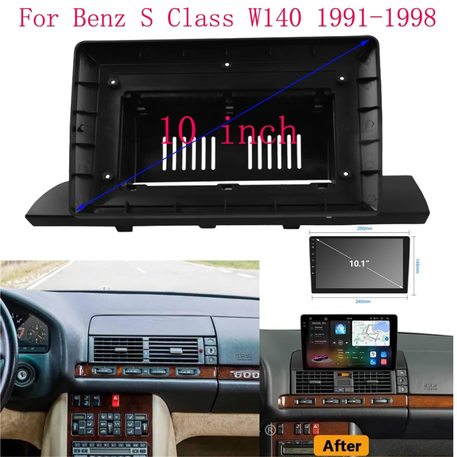 zaślepki radia Dla Benz klasy S W140 1991-1998
