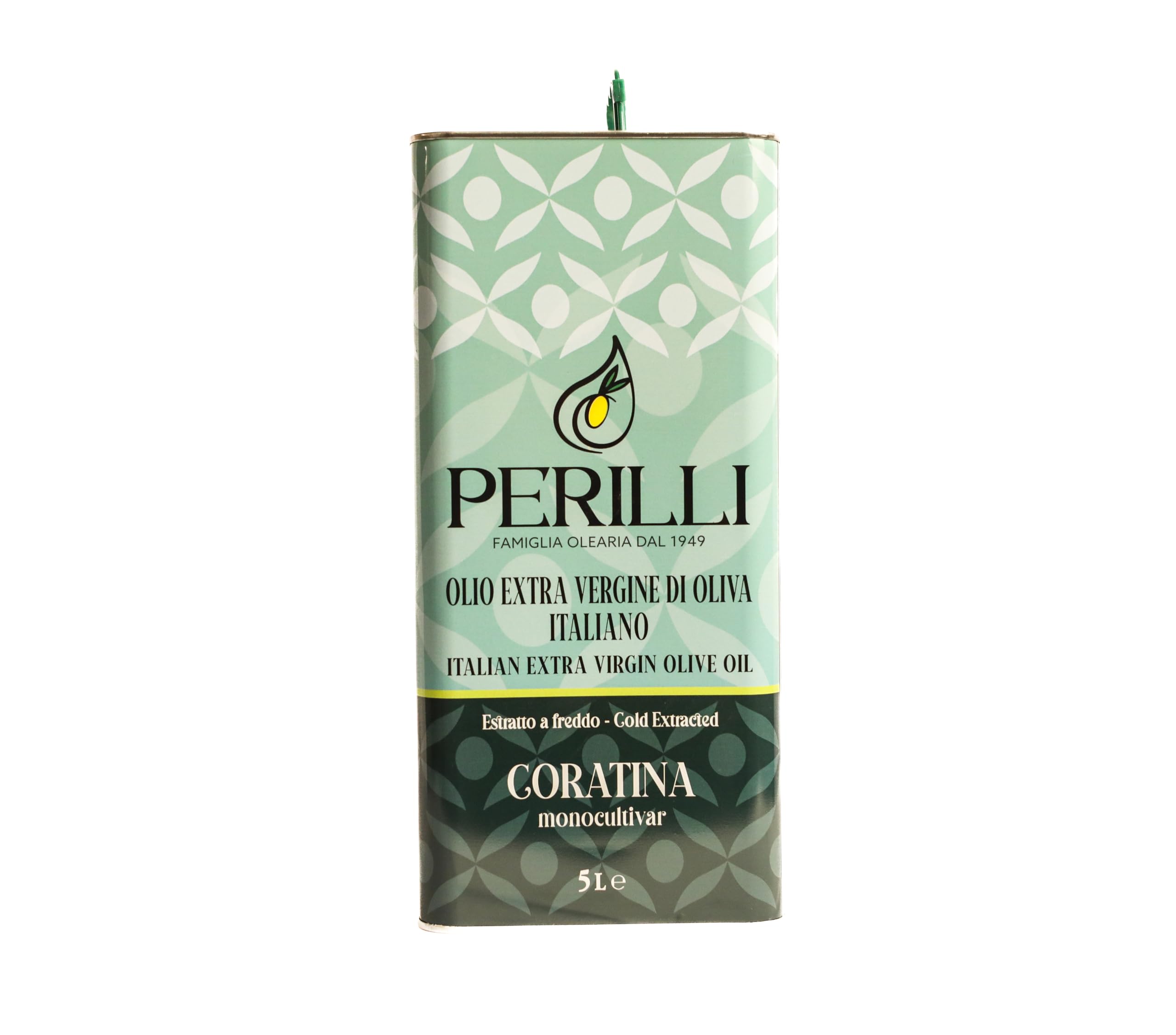 FRANTOIO PERILLI Olio Extra Vergine di Oliva Italiano, Cultivar Coratina, Estratto a Freddo, Lattina da 5 Litri