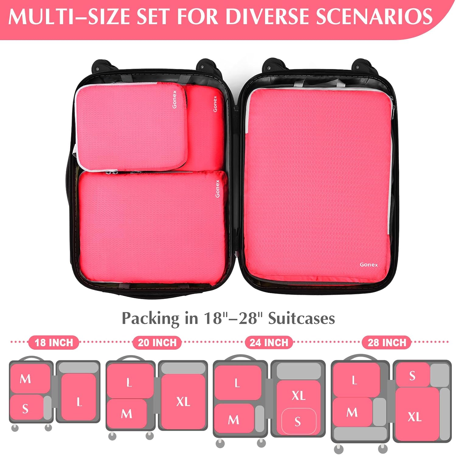 Gonex Compression Packing Cubes, 4-Piece Expandable Travel Organizers image 5