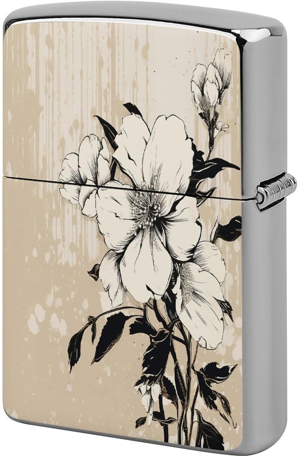 Beige Floral Pattern Lighter Case Cover Lighter Shell