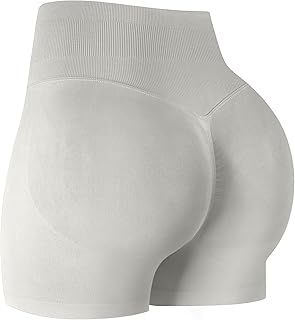 ATHVOTAR Workout Gym Shorts Women, High Waisted Seamless Butt Lifting Scrunch Butt Sports Shorts