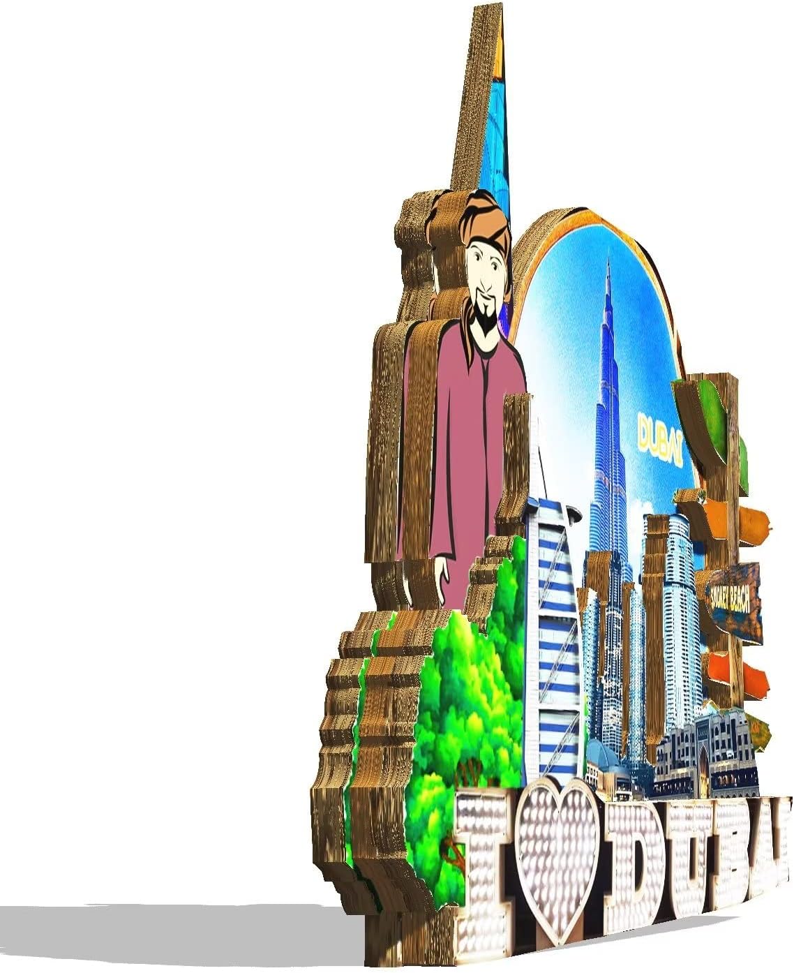 Dubai United Arab Emirates Magnet Fridge Magnet Wooden 3D Landmarks Travel Collectible Souvenirs Decoration Handmade-4 image 2