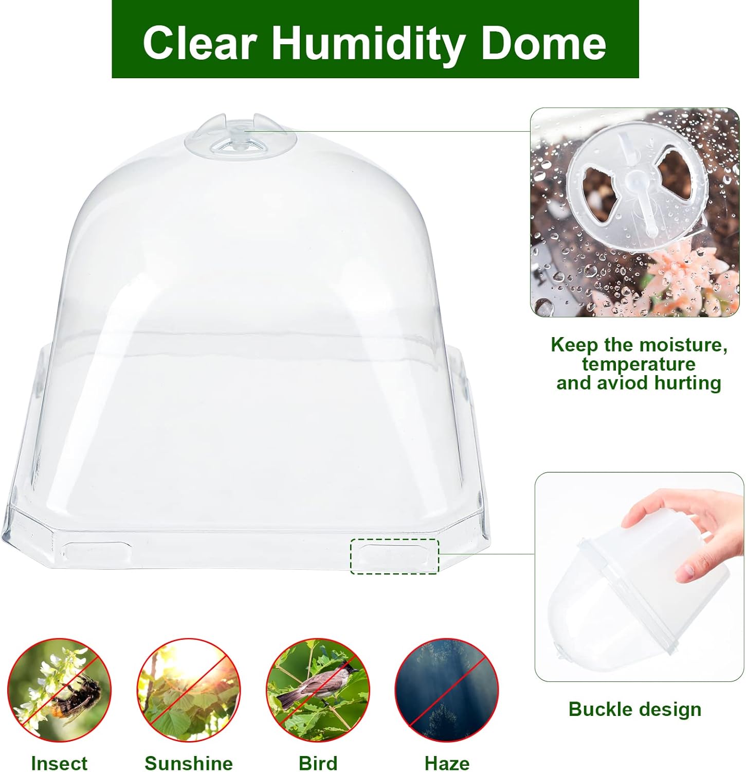 42 Pack 4 Inch Clear Plant Nursery Pot Sets with Humidity Dome and Drain Holes Include 20 Plastic Gardening Pot 20 Labels, 2 Marker Pen Seed Starting Container for Seedlings Vegetables Succulents