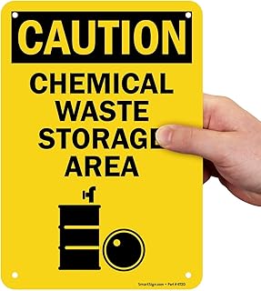 SmartSign 10 x 7 inch “Caution - Chemical Waste Storage Area†OSHA Sign, Digitally Printed, 55 mil HDPE Plastic, Black and Yellow