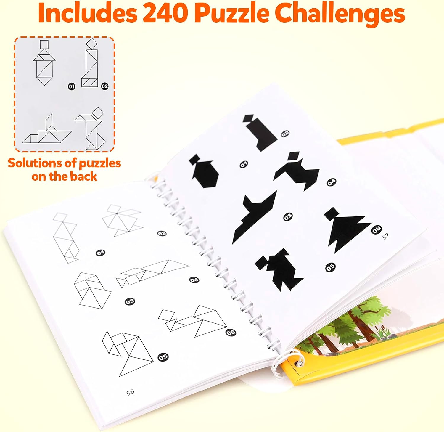 Helsort Travel Tangram Puzzle, Magnetic Puzzle Book for Road Trips image 3