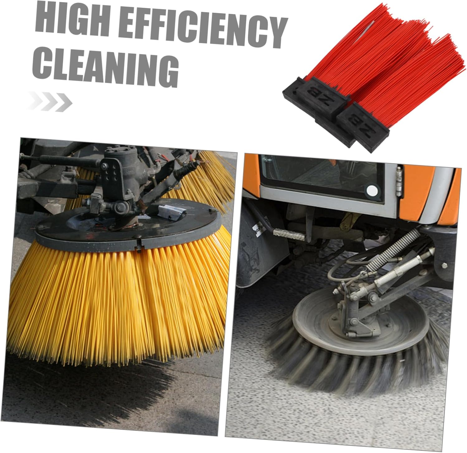 Unomor 4pcs Heavy Duty Broom Head Wide Broom for Outdoor Cleaning Replacement Dust Cleaning Sweeper Brush