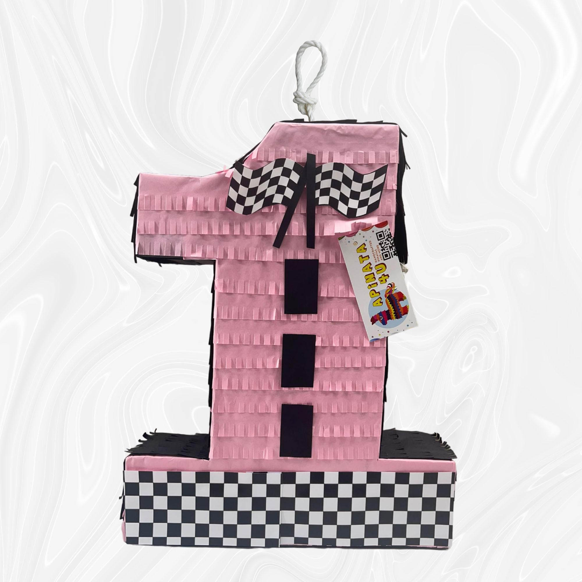 Amazon.com: Race Car Themed Number 1 Pinata, Pink and Black