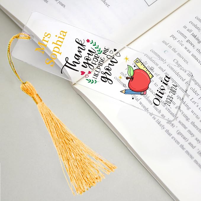 Amazon.com: Personalized Bookmark Teacher Appreciation Gifts Thank You ...