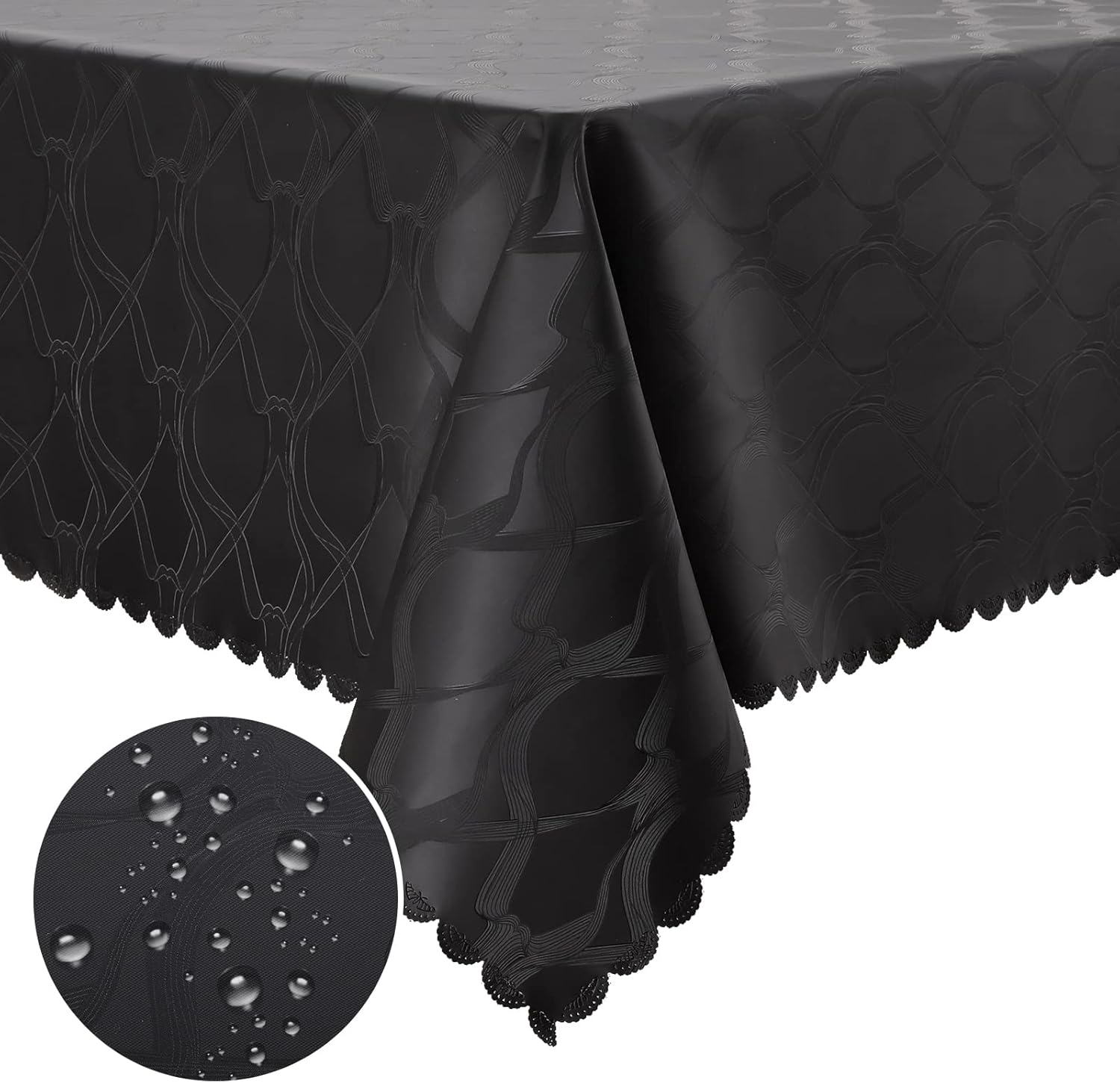 misaya Rectangle Vinyl Tablecloth, 100 Waterproof Heavy