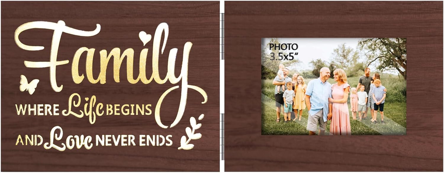Yudarte Family Brown Glowing Picture Frames 3.5×5 Inches