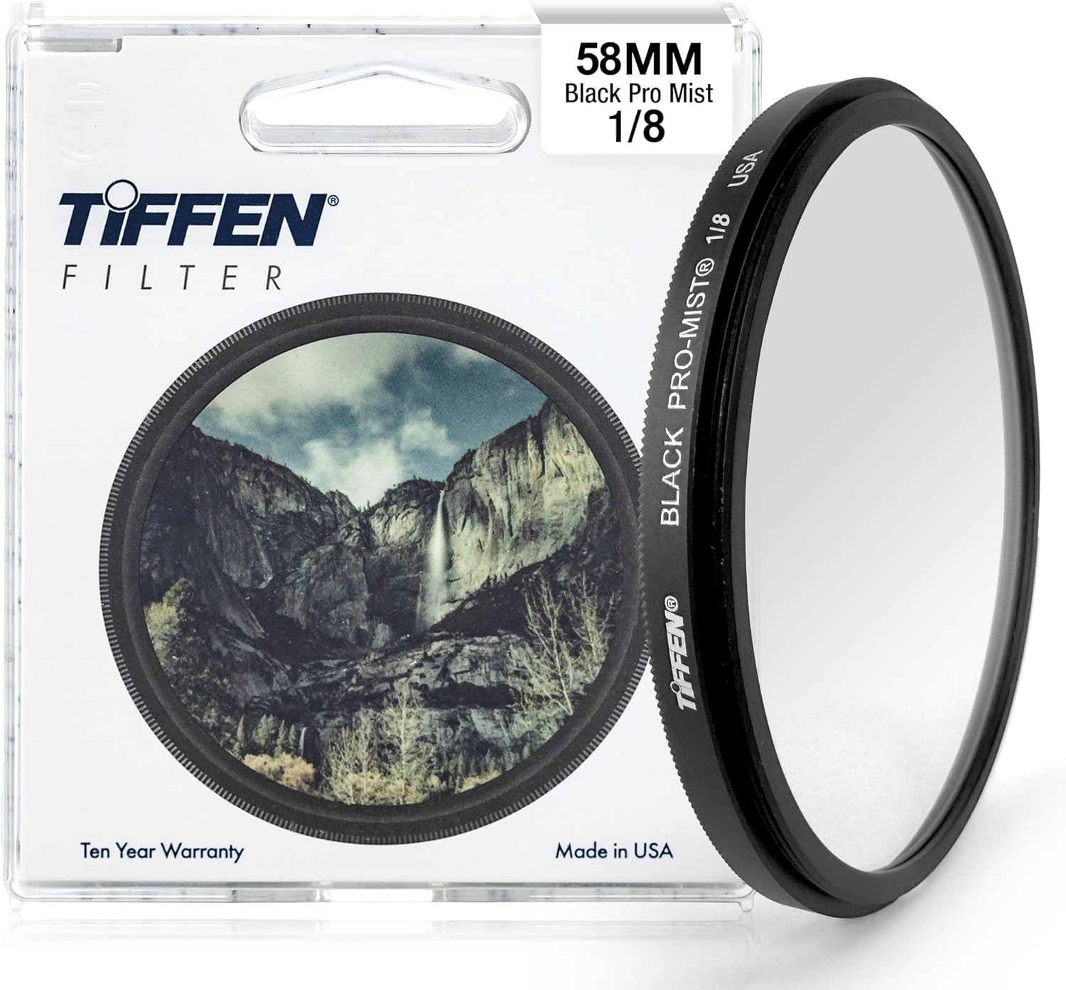 Tiffen 58mm Black Pro-Mist 1/8 Filter|Black Pro-Mist Filter|Ultra Slim|Cinematic Effect Camera for Portrait Photography/Video/Vlog