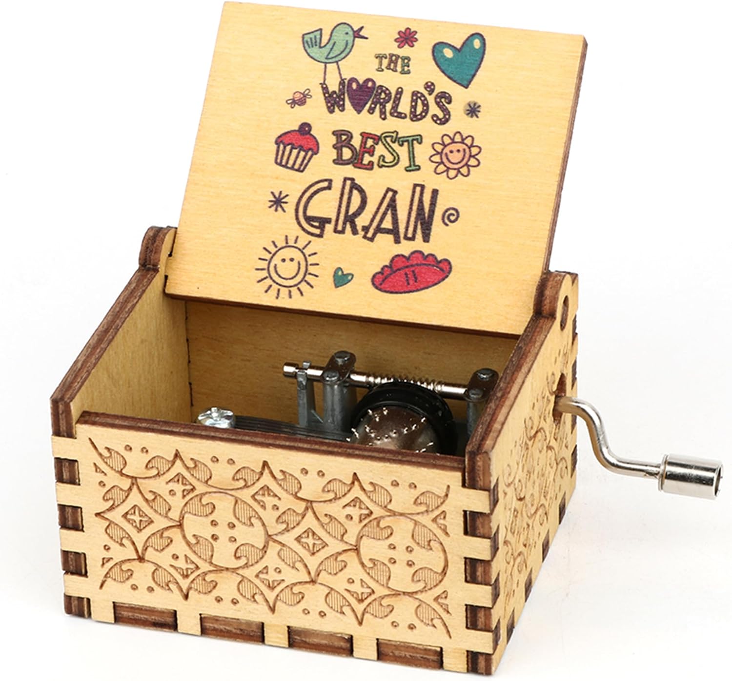 Happy Birthday Music Box Gift - Bday Gift for Daughter Son Wife Husband Boyfriend Girlfriend Wooden Hand Crank Musical Box Play Happy Birthday to You