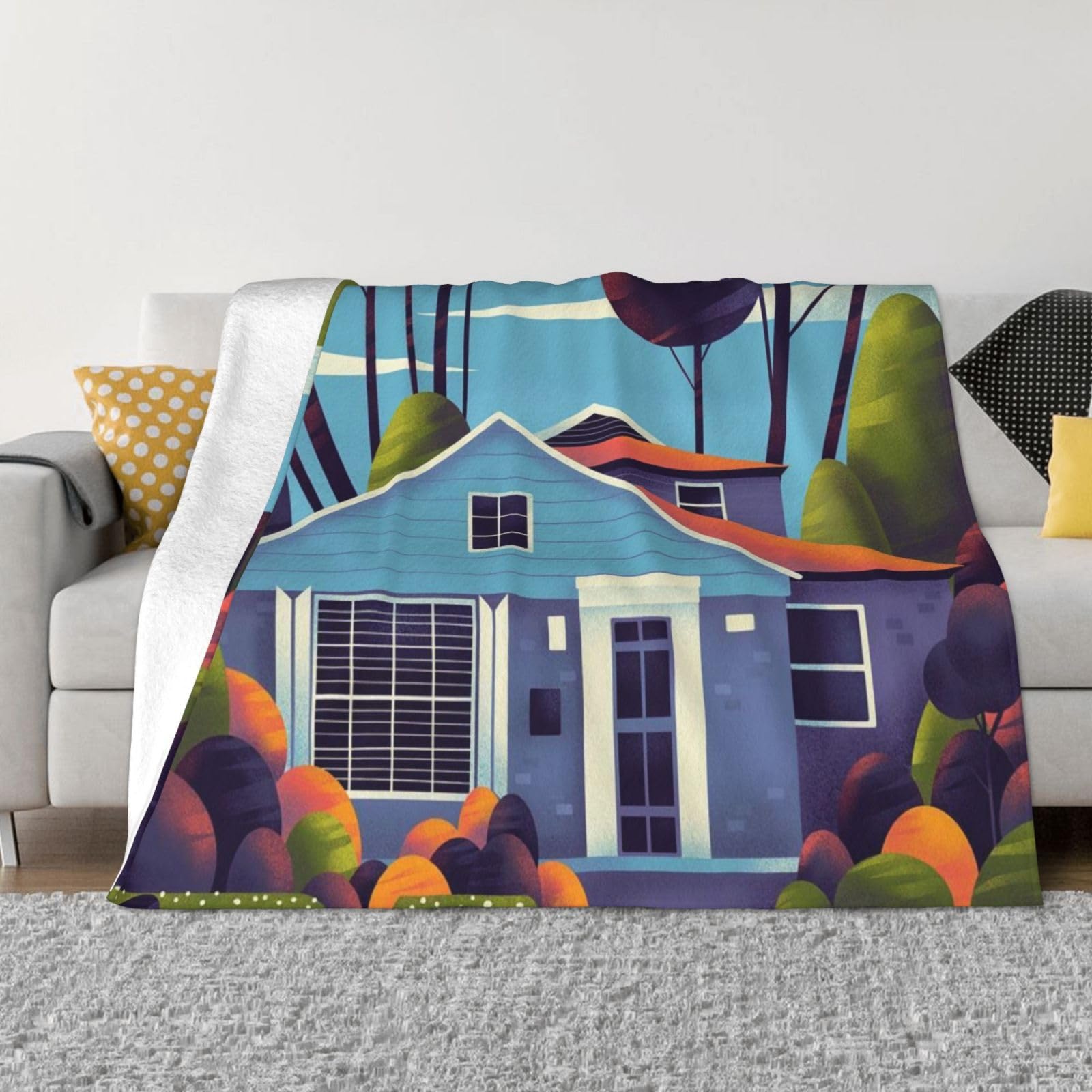 Couverture en flanelle légère 203x152 cm pour lit et canapé