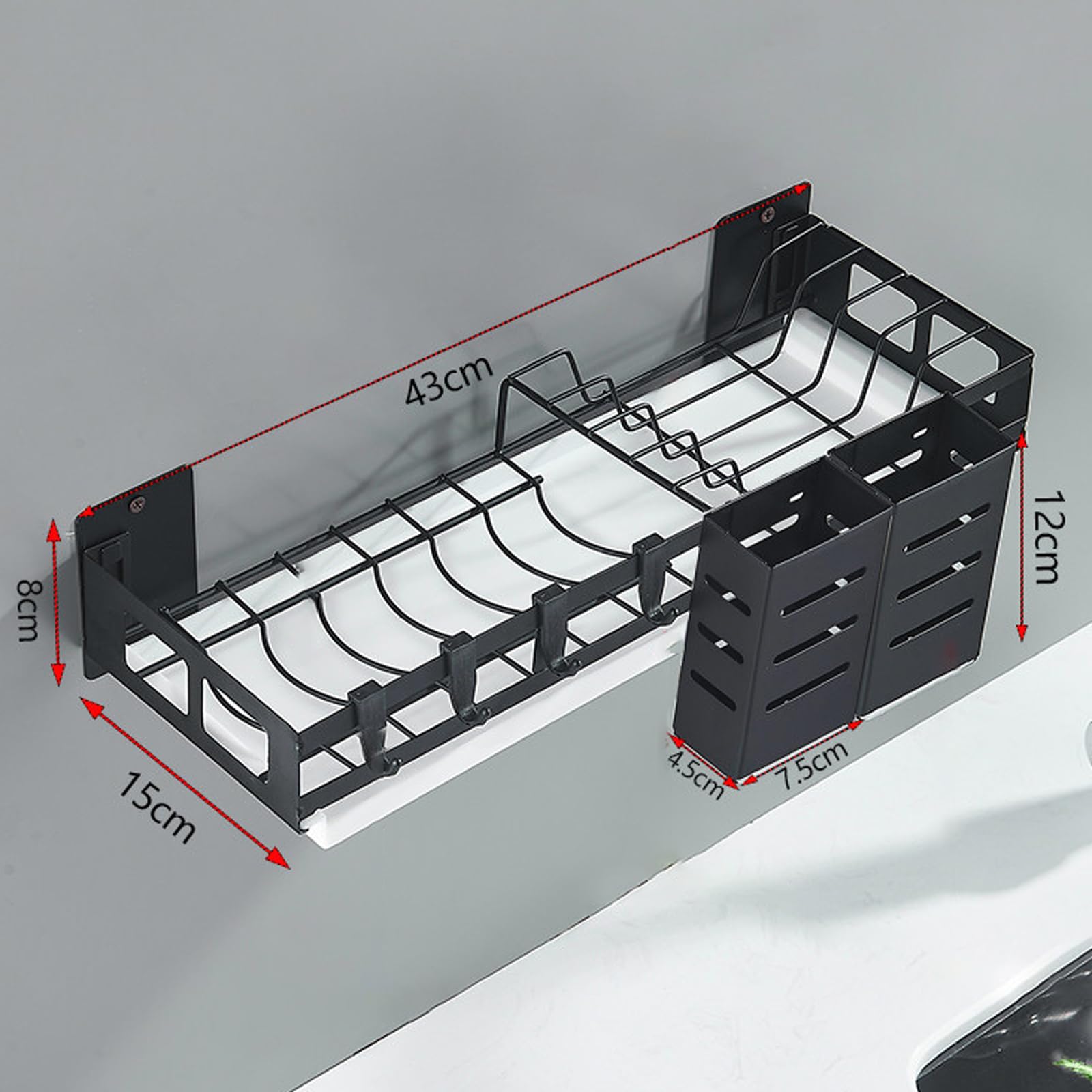 Escurridor De Platos De Pared,Escurreplatos Pared,Escurreplatos Acero Inoxidable con Ganchos,Escurreplatos sobre Fregadero,Sin Taladro,Ahorro De Espacio,para Guardar Cuencos,Platos