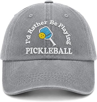 Pickleball Hat, Pickleball Gift for Men Women, Adjustable Embroidered Id Rather Be Playing Pickleball Baseball Cap