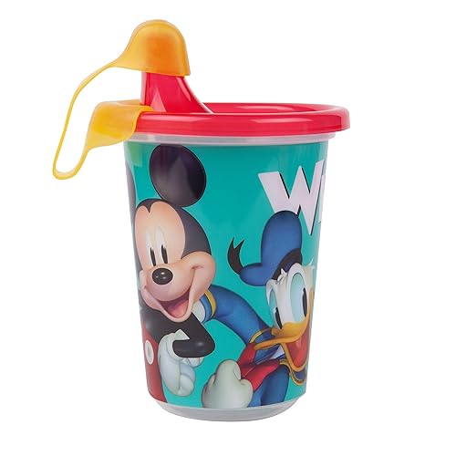 Miniatura 2 de The First Years Take & Toss - Vasos para sorber de Mickey Mouse de Disney, reutilizables con tapas, paquete de fiesta para niños con 2 tapas de