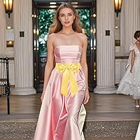 Vista 64 de obmwang Cinturón de satén de boda para ocasiones especiales, faja nupcial de 4 pulgadas de ancho, doble cara