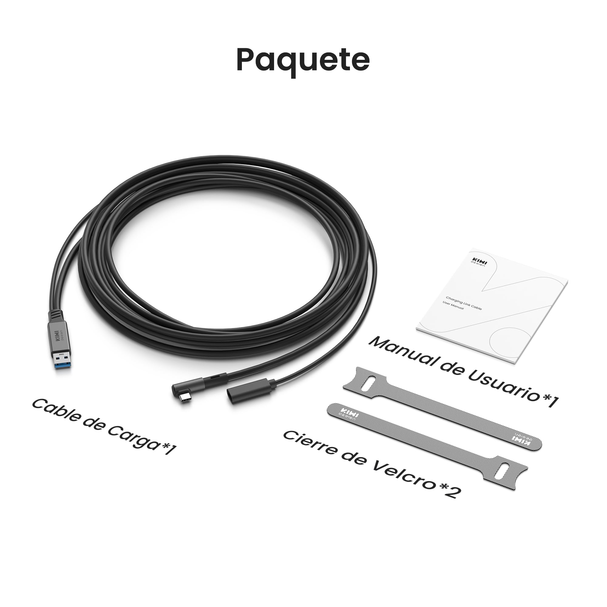 KIWI design Cable Link con Carga 5M Compatible con Meta Quest 3s Quest 3 Quest 2/Pro/Accesorios Pico 4 y PC/SteamVR, Cable USB 3.0 a USB-C Link con Super Rápida 5 Gbps, para Juego Prolongado