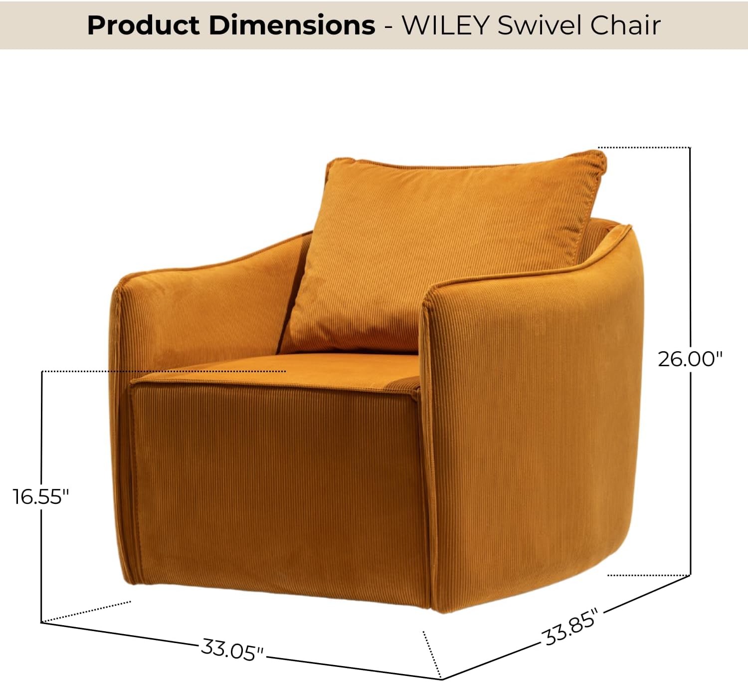 MELAGIO Wiley Swivel Accent Chair Upholstered Performance Fabric 360-Degree Swivel Accent Side Chair Living Room Bedroom Restaurant Coffee Shop Fully Assembled