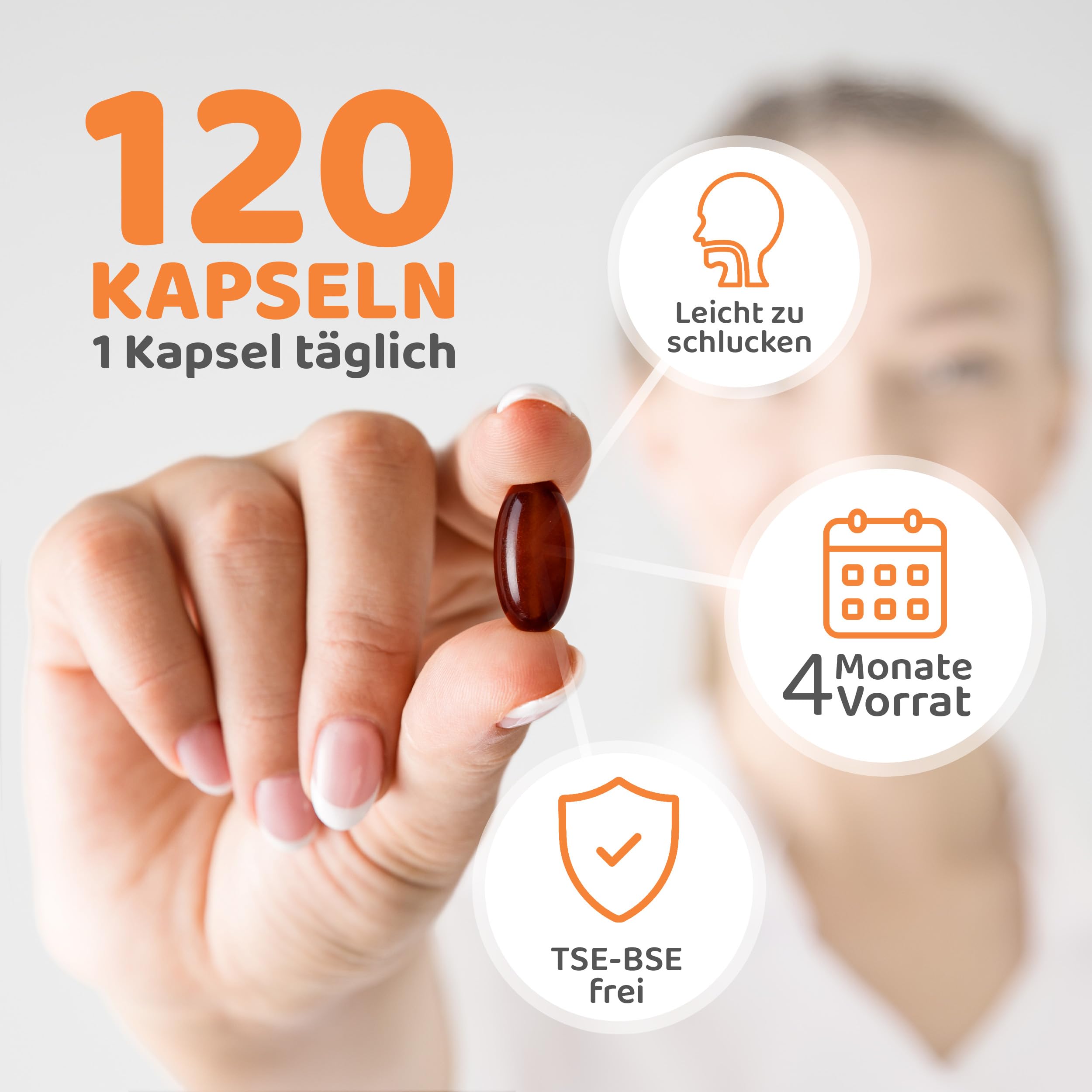 vitaworld Ubichinol 50 mg Kapseln, Aktive und damit leichter absorbierbare Form des Q10, 120 Kapseln