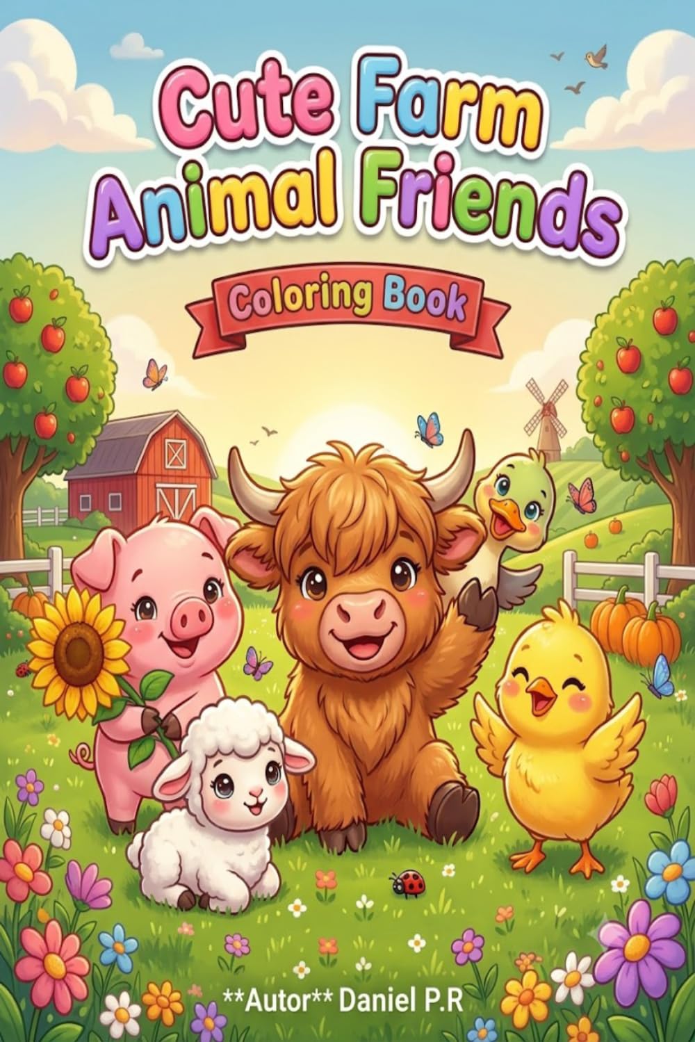 Cute Farm Animal Friends Coloring Book