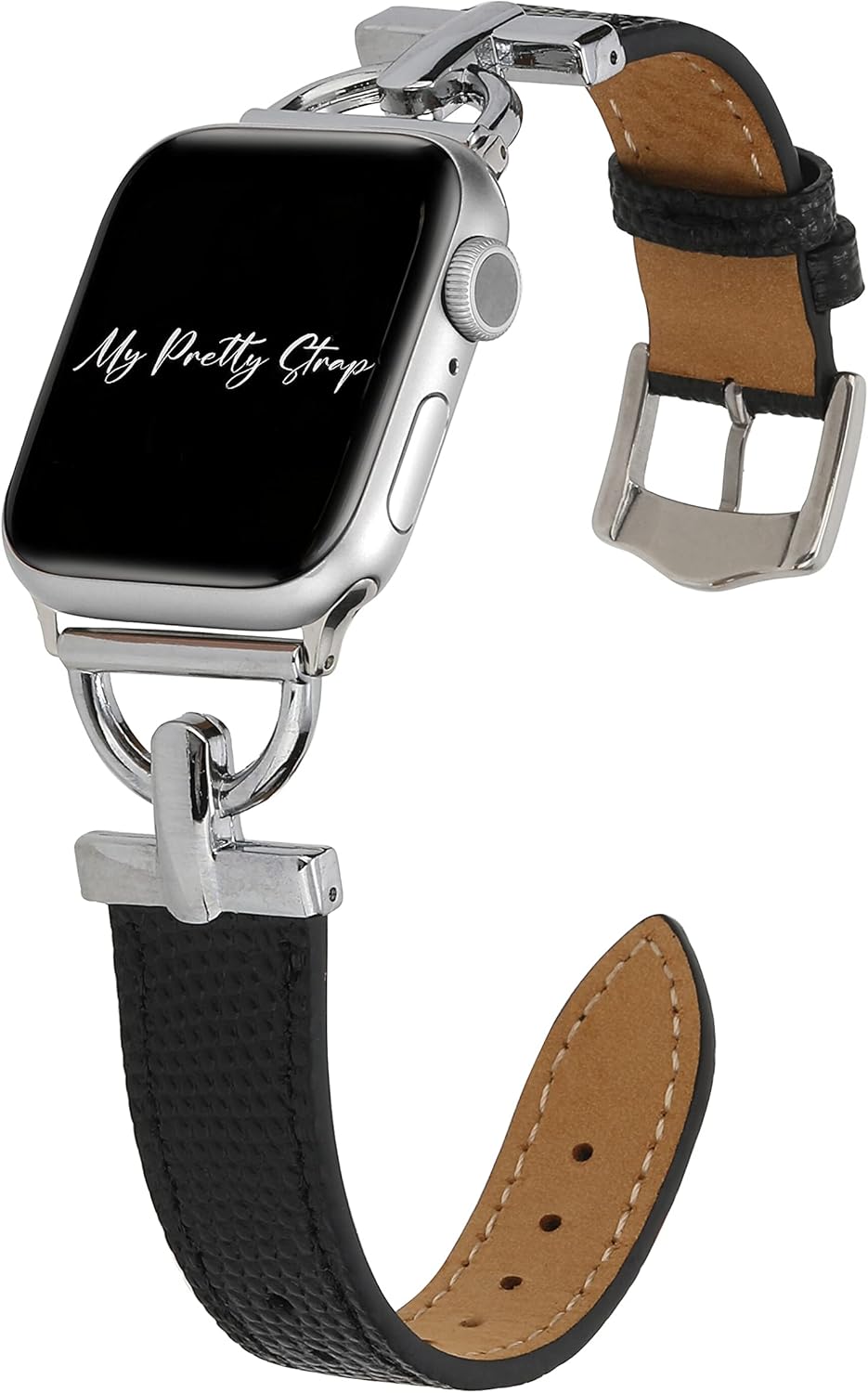 My Pretty Strap - Compatible Apple Watch Band Strap, Genuine Leatger Luxury iWatch Replacement Strap- Fits Most Wrists- Series 1-11, SE & Ultra (38MM/ 40MM/ 41MM/ 42MM/ 44MM/ 45MM/ 49MM)