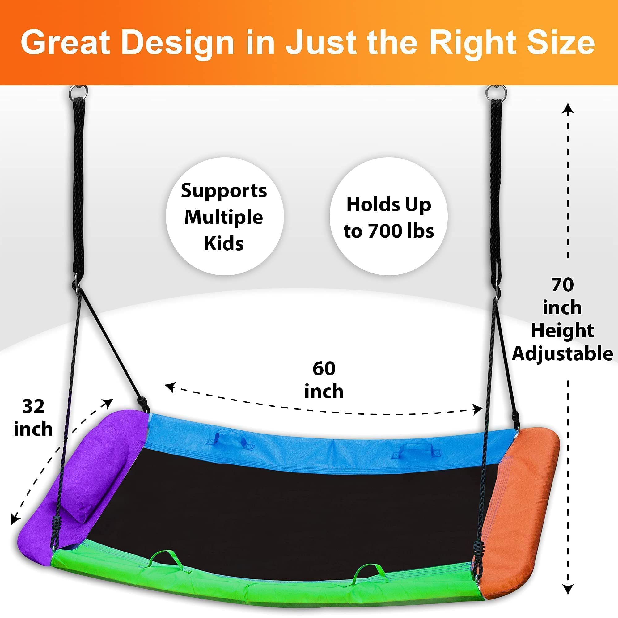 Buy Platform Tree Swing for Kids and Adults 60’’ Backyard Swing Set Kit with Accessories