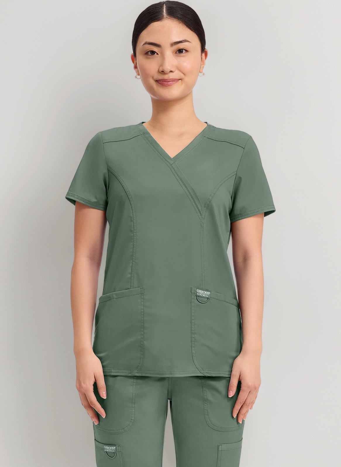 Cherokee Women's Mock Wrap Top Medical Scrubs